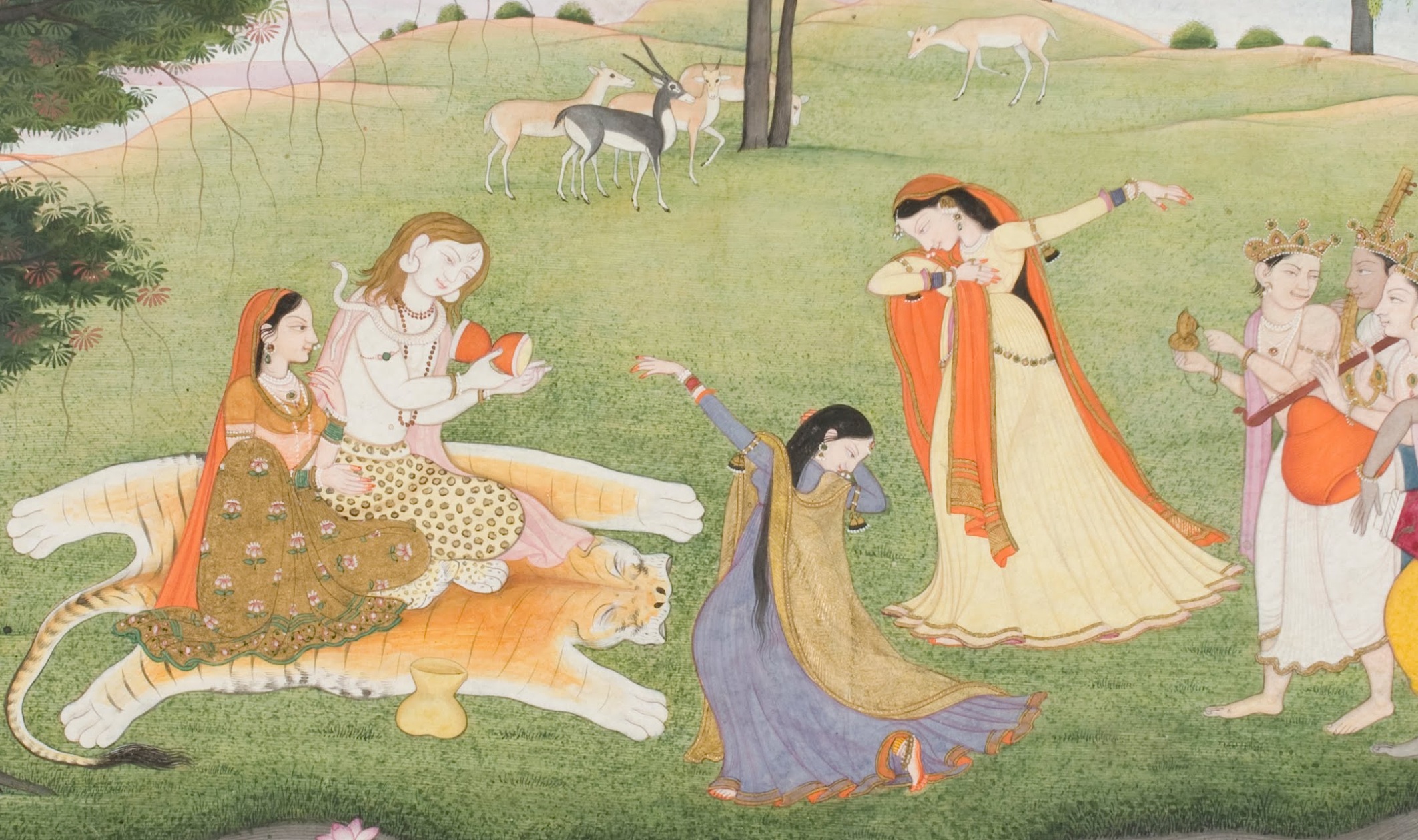 Philadelphia Museum of Art The Gods Sing And Dance For Shiva And ... C. 1780-90Details Attributed to Khushala, Indian, active late ...(detail).jpeg